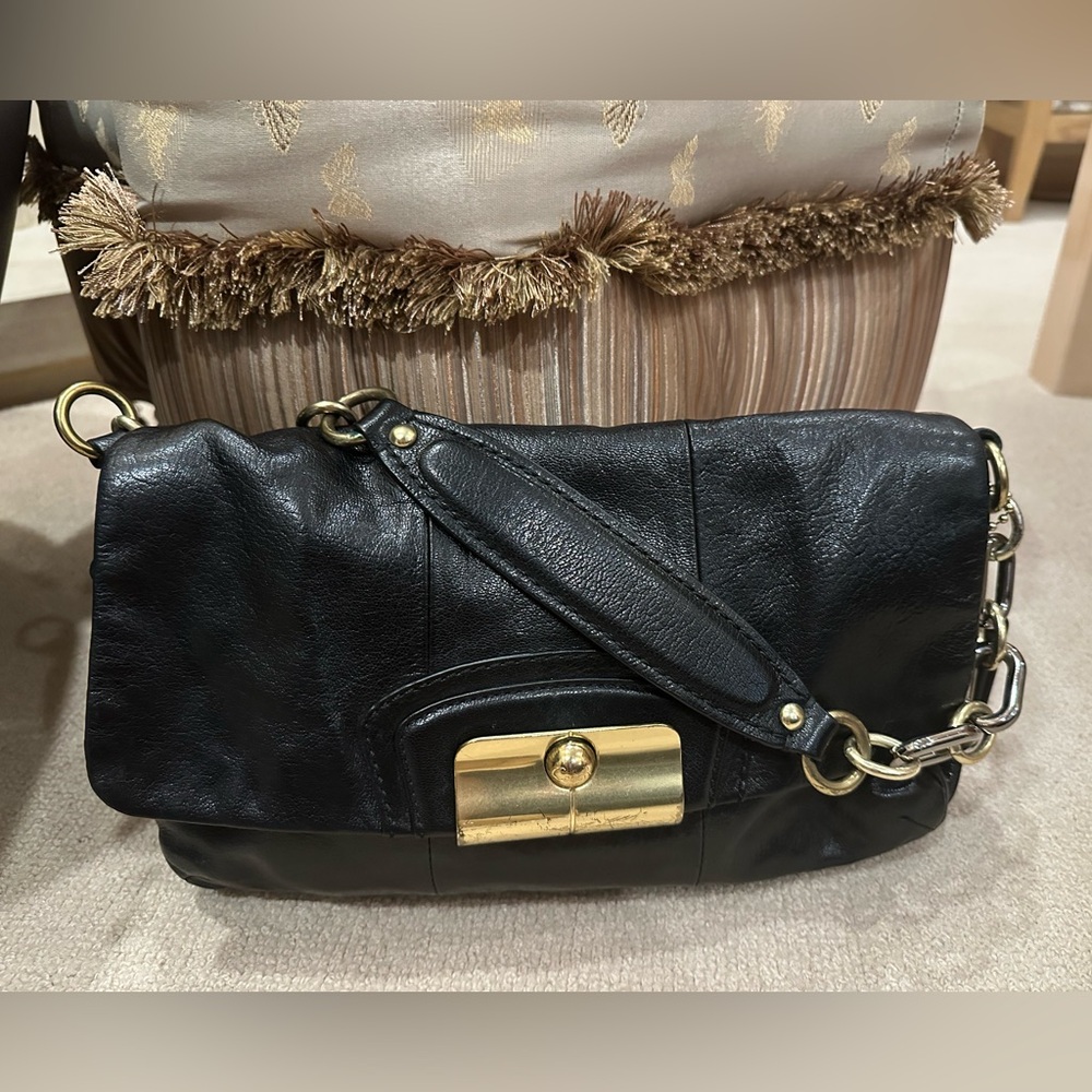 Authentic Coach Kristin Leather Flap Shoulder Bag